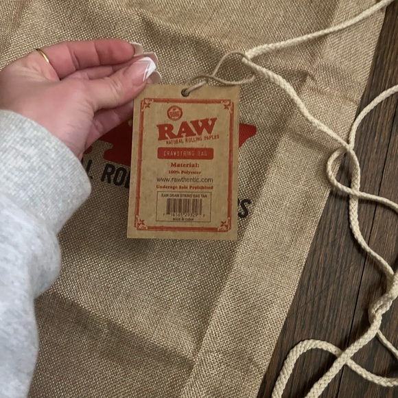 Tan Raw Drawstring Bag - Picture 3 of 3